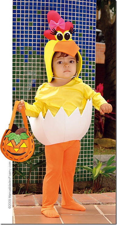 Todo Halloween: Disfraz casero de pollito hecho de foami