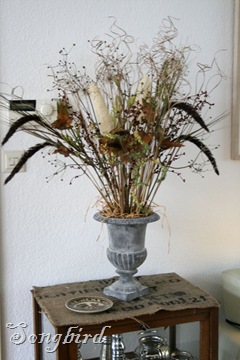 Fall grassy urn