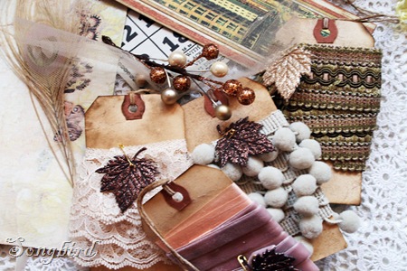 tags with ribbons