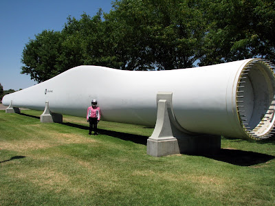 These wind electric generator blades are freaking huge up close