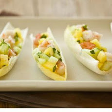 Pineapple Shrimp in Endive Leaves