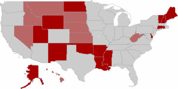 When the U.S. House passed an overhaul of the student lending industry in September, lawmakers added a little-noticed provision that could award nonprofits exclusive rights to service federal loans in states with fewer than 100,000 student borrowers. The legislation now awaits action in the Senate. States in dark red have fewer than 100,000 borrowers and where nonprofits are set to win a monopoly; those in light red are states with fewer than 100,000 borrowers and where monopolies could develop.  Graphic by the Huffington Post Investigative Fund. Source: Federal data compiled by research firm Student Lending Analytics. » Full Data: Estimated Borrowers by 