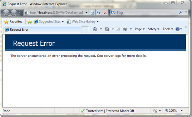 WCFDataServiceRequestError WCFDataServiceRequestError