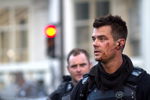 Josh Duhamel on the set of Transformers 3 in Chicago, Il