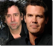 Tim Burton és Josh Brolin Notre Dame-ban
