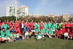 Foto de los participantes en “UN DERBI CON CLASE. EDUCACIÓN Y RIVALIDAD”, que se ha celebrado en el Centro Deportivo San Pablo. 14.11.09