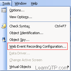 Web Event Recording Configuration