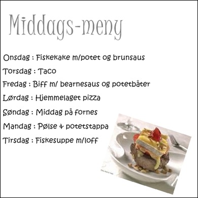 middagsmeny