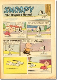 Peanuts comics Snoopy and Charlie Brown in The Haunted Hound by Dale Hale