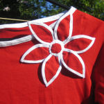 Red and White Flower Top