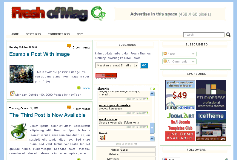 Simple Fresh Blogger Template