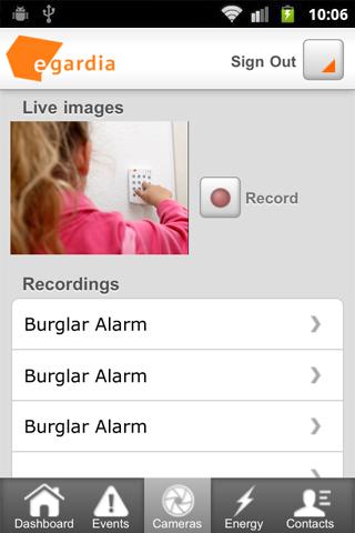 Egardia Alarm System App