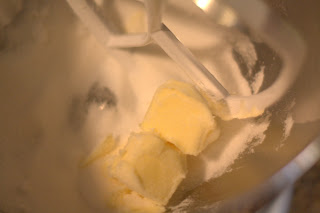 picture of butter and sugar blended in mixer