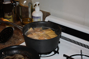 picture of ravioli floating in pot