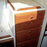 A dresser cabinets for captain and mate.