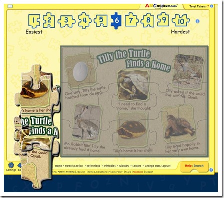abcmouse jigsaw screen