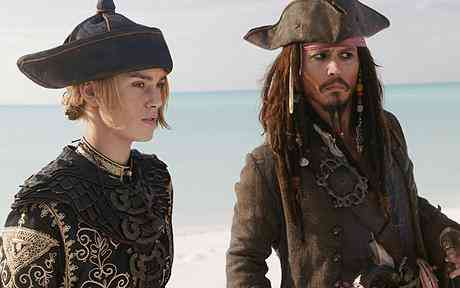 Keira Knightley and Johnny Depp in Pirates of the Caribbean