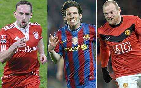 Wayne Rooney Lionel Messi Franck Ribery - Champions League pull finish team-by-team guide for quarter-finals