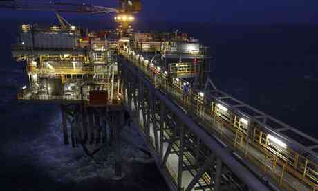 The Buzzard oil height on the Buzzard oilfield in the North Sea. 