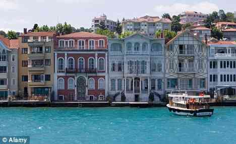 River living: Restored homes unaware the Bosphorus at Yenikoy, Istanbul