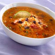 Rice & Black Bean Soup With Chorizo