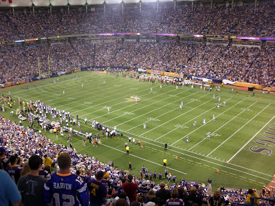 Heres a good picture of our view.  After some fireworks and pregame festivities it was time for kickoff!
