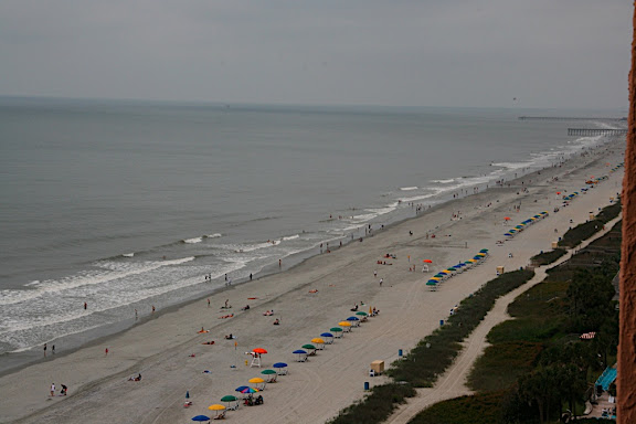 View along the beach from balcony