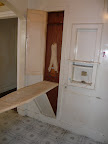 ironing board in breakfast nook