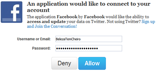 Login no Twitter Login no Twitter