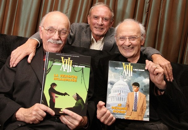 [Vance, Hamme, and Giraud with XIII final albums.jpg]