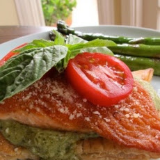 Puff Pastry Salmon with Creamy Pesto