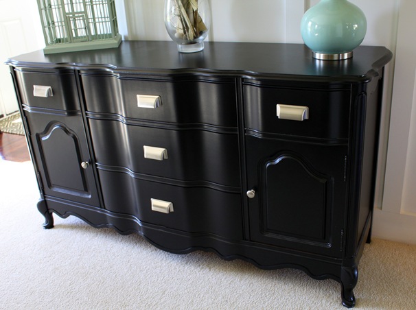 painted black buffet