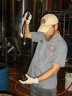 Pouring the stolen sample