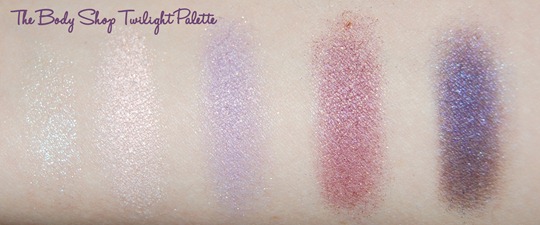 The Body Shop Twilight Palette Swatches