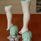 Boy Headed Lady Leg Vases