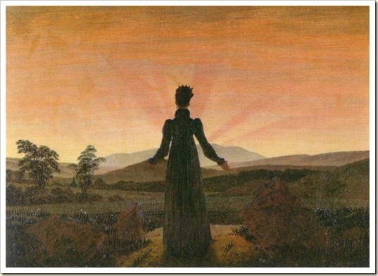 friedrich - woman in front of the setting sun