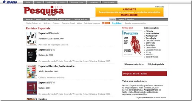 Pesquisa - Revistas Especiais Pesquisa - Revistas Especiais