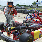Jordon Musser, 2009 King of the Streets, buckles up for safety.
