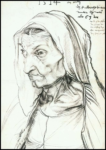 Durero Retrato de la madre 1524 carbonilla sobre papel Durero Retrato de la madre 1524 carbonilla sobre papel
