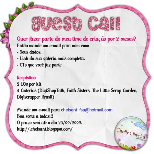 Guest Call - setembro (Chelly Oliveira)