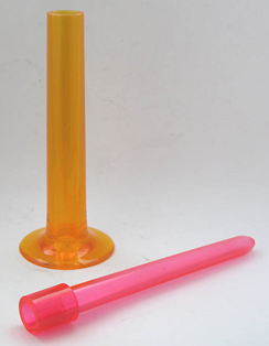 Flute vase, pink and orange