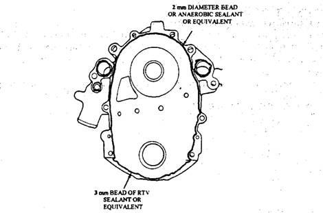 Sealant applied to timing gear cover.
