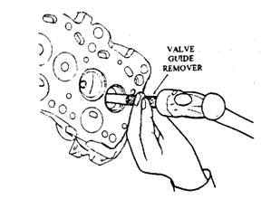 Valve guide removal. 