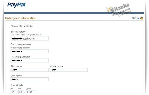 Cara daftar di PayPal