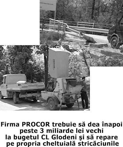 Firma PROCOR trebuie s� dea &icirc;napoi  peste 3 miliarde lei vechi  la bugetul CL Glodeni �i s� repare  pe propria cheltuial� stric�ciunile