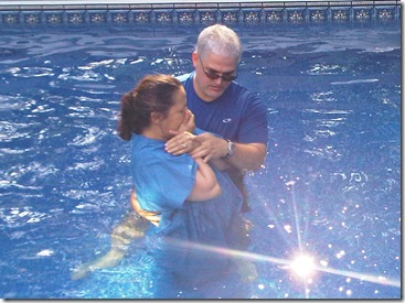 Iris being baptized - July 19 2009