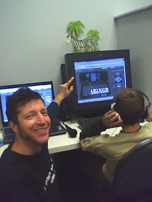 Thomas enjoys his musical creation.
