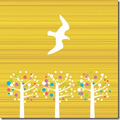yellow background dove