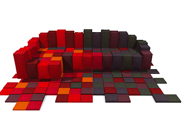 Nani dolorez375x259 Sofá y alfombra pixelizadas de Ron Arad