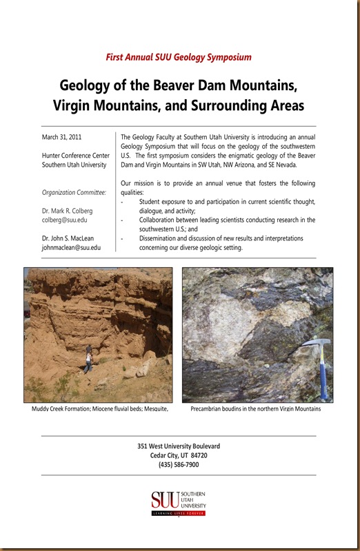 Program - SUU Geology Symposium, Spring 2011
